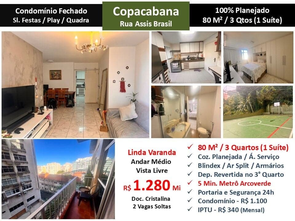 Apto Copacabana Assis Brasil 80M²