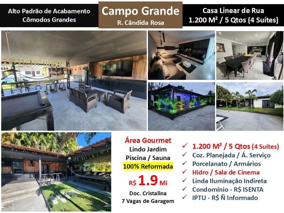 Casa Campo Grande Cândida Rosa 1200M²