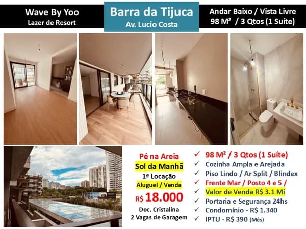 Apto Barra da Tijuca Praia Wave By Yoo 98M²
