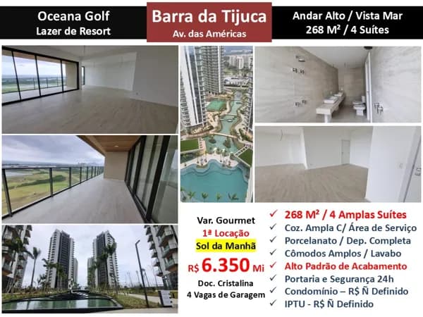 Apto Barra da Tijuca Oceana Golf 268M²