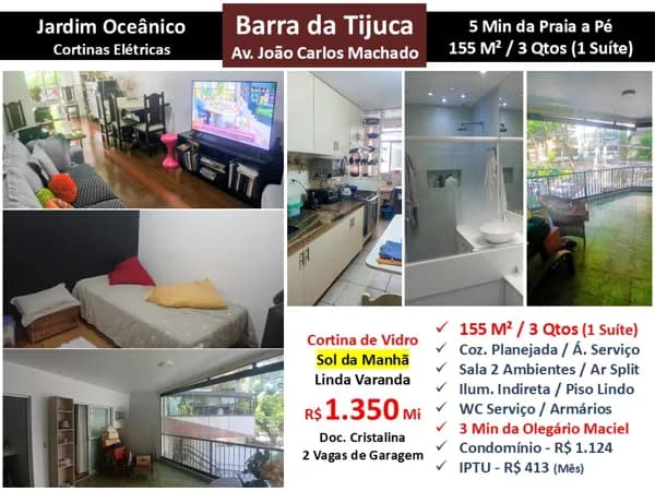 Apto Barra da Tijuca JO João Carlos Machado 155M²