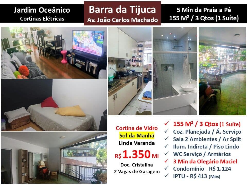 Apto Barra da Tijuca JO João Carlos Machado 155M²