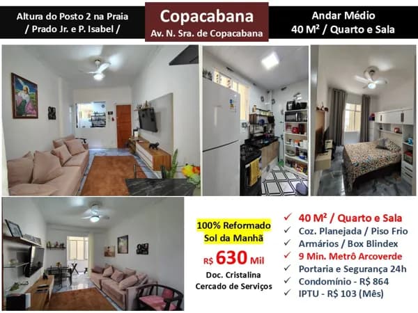 Apto Copacabana N.S. de Copacabana 40M²