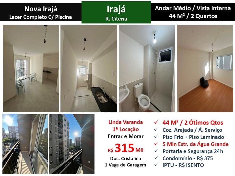 Apto Irajá Citeria Nova Irajá 44M²