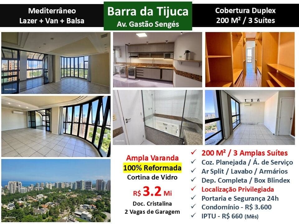 Cob Barra da Tijuca Mediterraneo 200M²