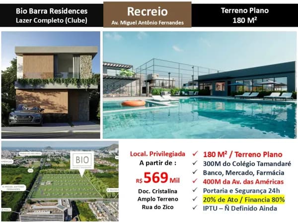 Terreno Recreio Bio Barra Residences 180M²
