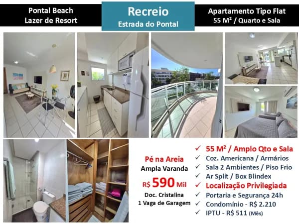 Apto Recreio Praia Pontal Beach 55M²