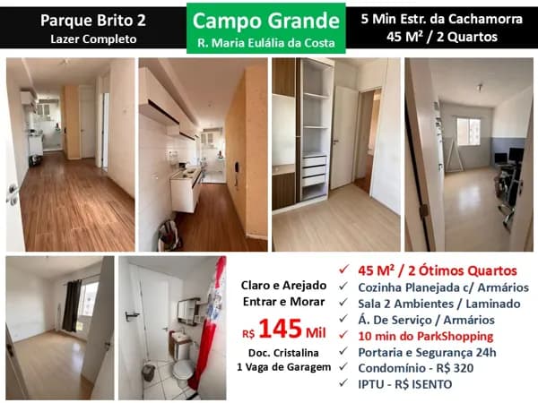 Apto Campo Grande Parque Brito 2 45M²