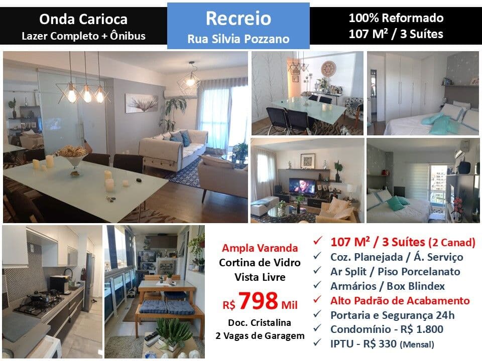 Apto Recreio Zico Onda Carioca 107M²