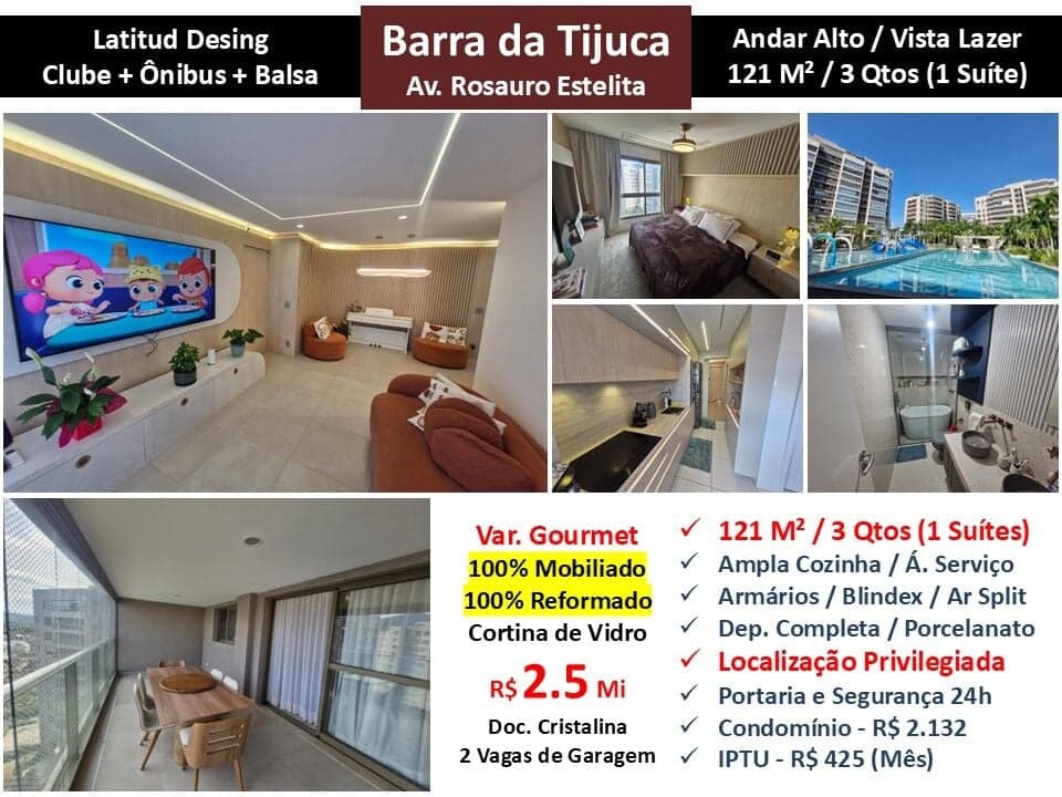 Apto Barra da Tijuca Latitud 121M²