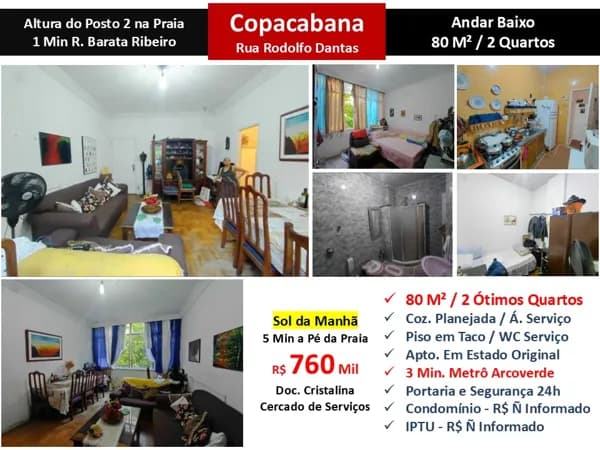 Apto Copacabana Rodolfo Dantas 80M²