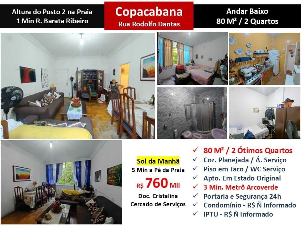 Apto Copacabana Rodolfo Dantas 80M²