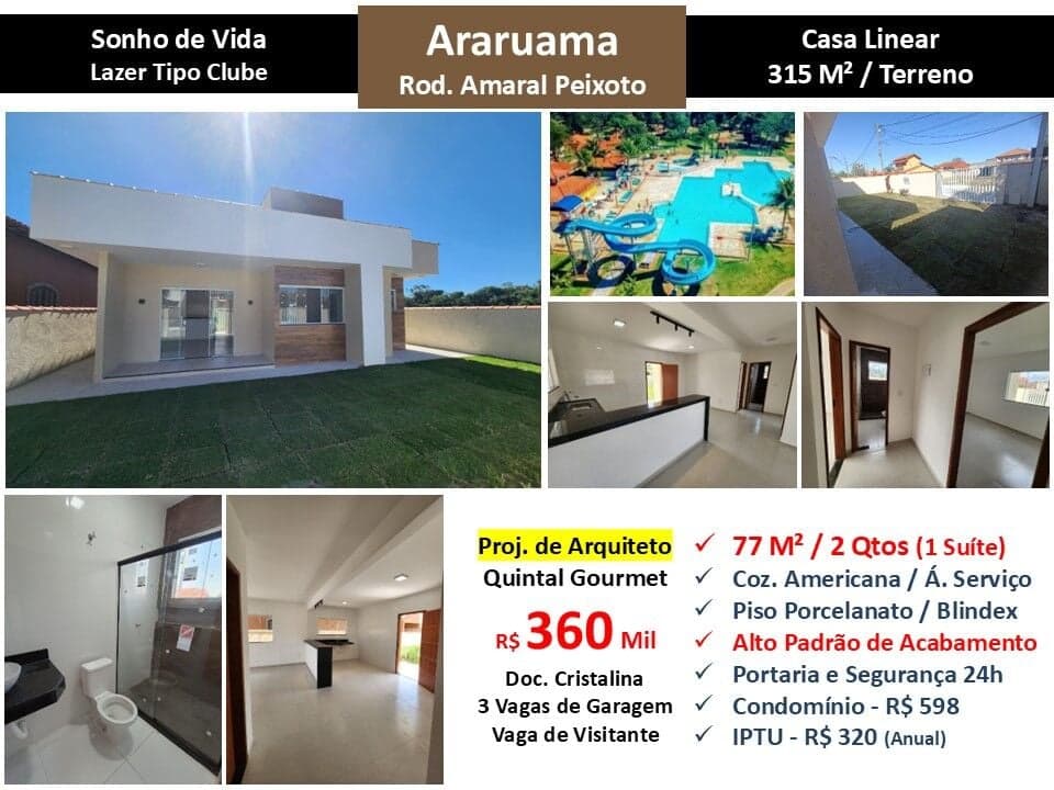 Casa Araruama Sonho de Vida 77M²
