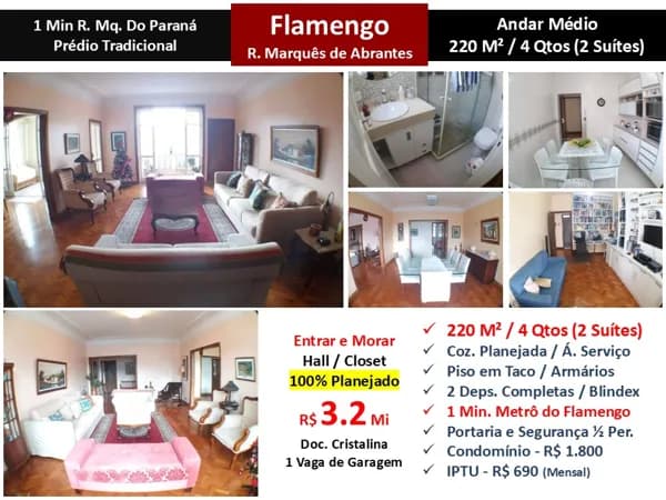 Apto Flamengo Marquês de Abrantes 220M²