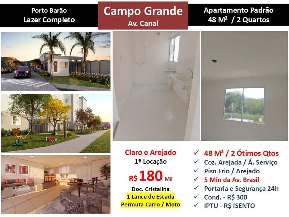 Apto Campo Grande Porto Barão 48M²