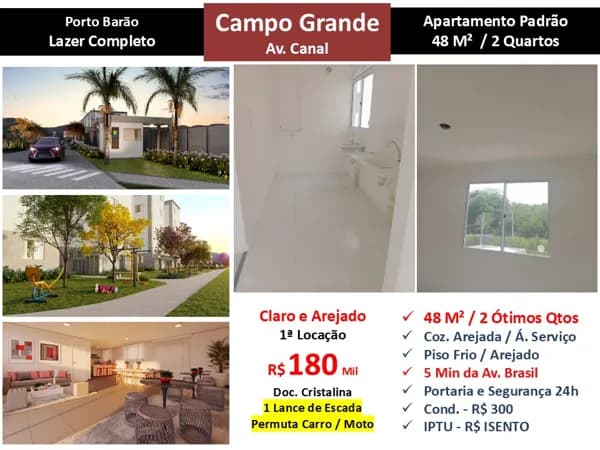 Apto Campo Grande Porto Barão 48M²