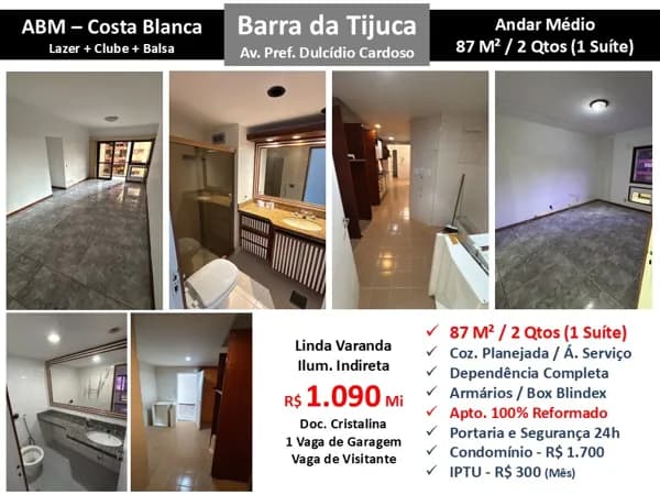 Apto Barra da Tijuca ABM Costa Blanca 87M²