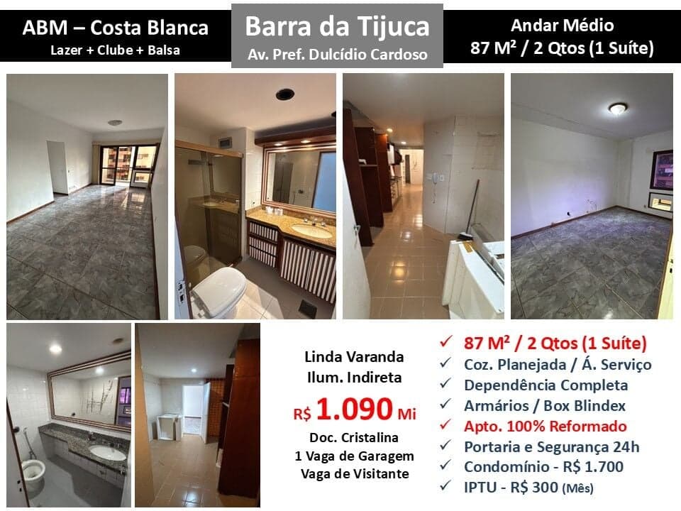 Apto Barra da Tijuca ABM Costa Blanca 87M²