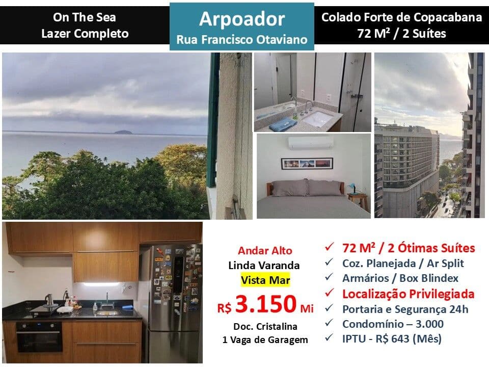Apto Arpoador Francisco Otaviano On The Sea 72M²