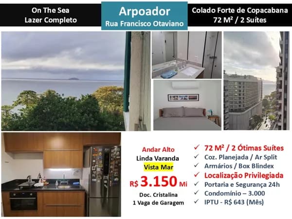 Apto Arpoador Francisco Otaviano On The Sea 72M²