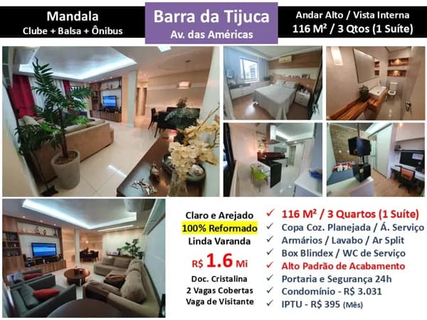Apto Barra da Tijuca Mandala 116M²