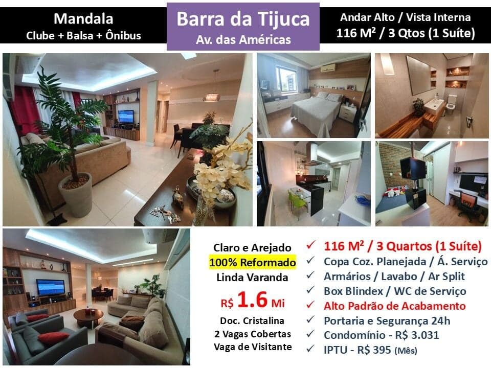 Apto Barra da Tijuca Mandala 116M²