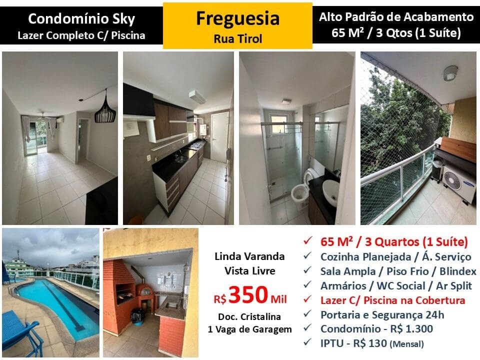 Apto JPA Freguesia Tirol Sky 65M²