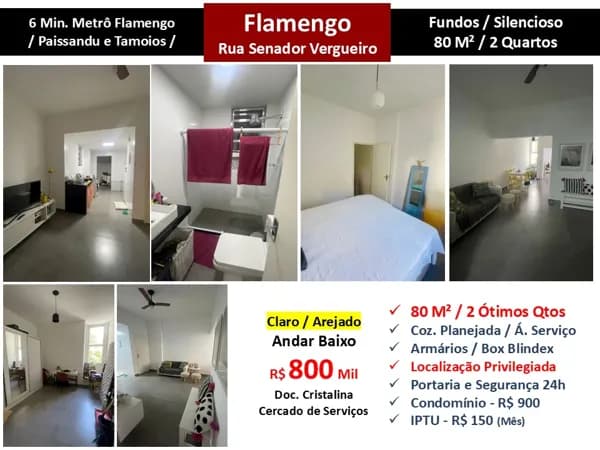 Apto Flamengo Sen. Vergueiro 80M²