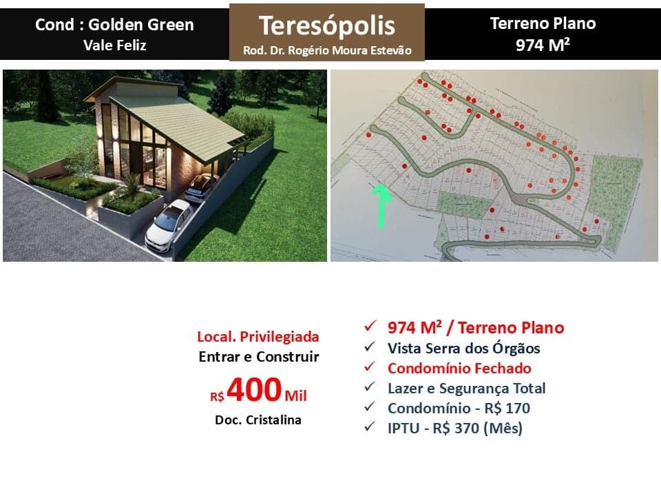 Terreno Teresópolis Golden Green 974M²