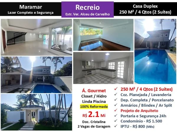 Casa Recreio Maramar 250M²