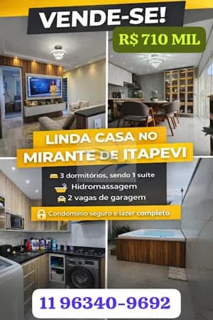 Linda casa térrea em condomínio fechado