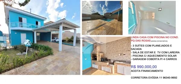 LINDA CASA NO COND. PQ DAS ROSAS