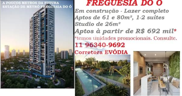 APARTAMENTOS EM CONSTRUÇÃO FREG. DO Ó, ZN