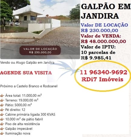 Vende-se ou Aluga-se Galpão Logístico
