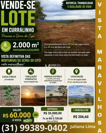 Lote em Curralinho-Serra do Cipó- Jaboticatubas-MG