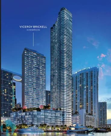 Studio no 30º Andar do Viceroy Miami com Vista Privilegiada em Brickell