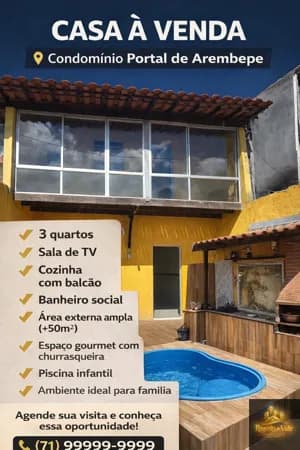 Casa Dúplex Cond.Portal de 3/4 Suite, Garagem