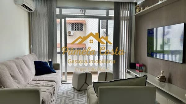 Apartamento mobiliado a 600m da praia e próximo à Av. Dom Pedro I- Guarujá/SP