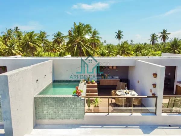 Apartamento 2 Suítes com Rooftop e Piscina, 105m² à Venda em Condomínio na Praia do Toque - São Miguel dos Milagres - Alagoas