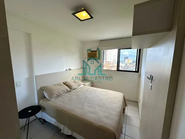 Apartamento Quarto e Sala, 43m², Mobiliado com Vista Mar da praia de Cruz das Almas - Maceió Alagoas