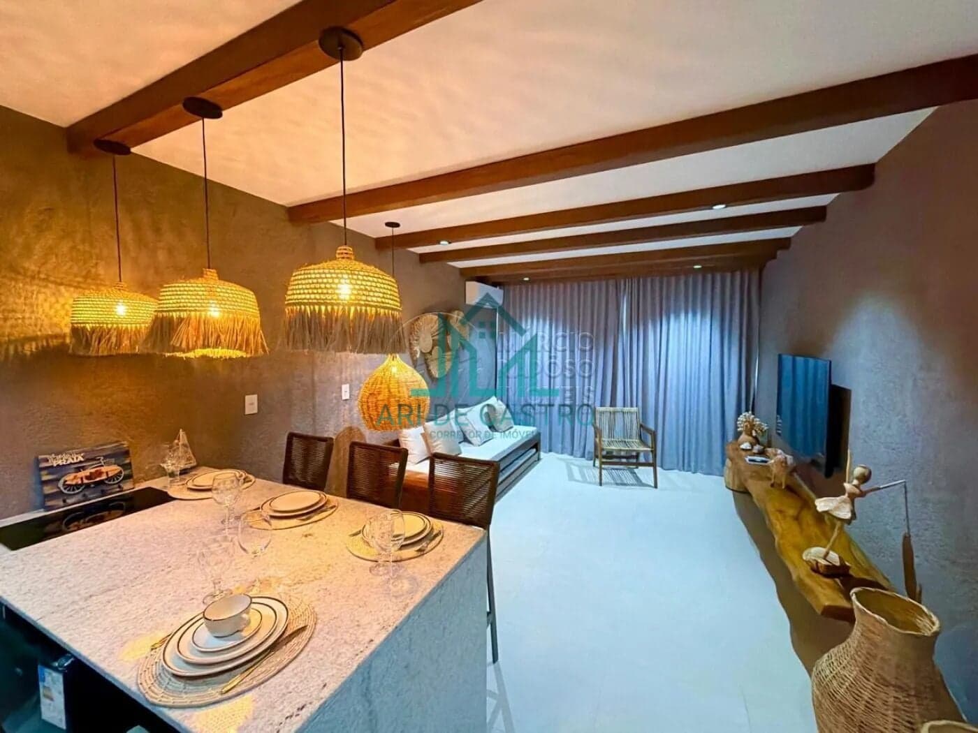 Apartamento Studio 41m², Quarto e Sala, Mobiliado na Praia do Toque na Rota Ecológica dos Milagres - Alagoas