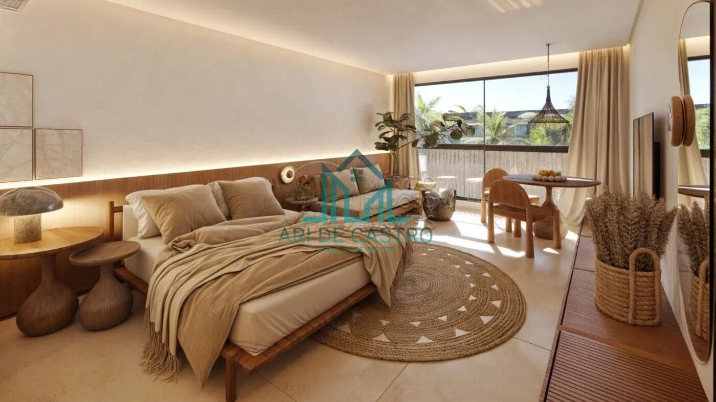 Apartamento Sunrise Studio com Varanda na Praia de Tatuamunha - Rota Ecológica dos Milagres, Alagoas