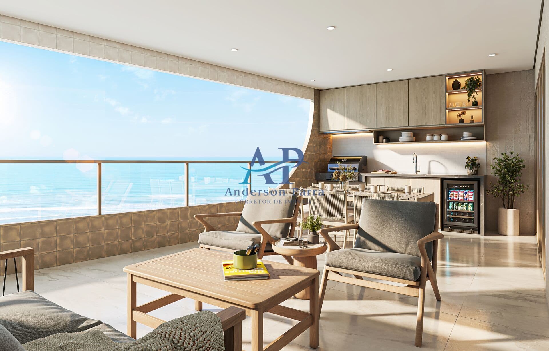 Apartamento Frente Mar e Futuro Pier Turístico da Aviação em Praia Grande