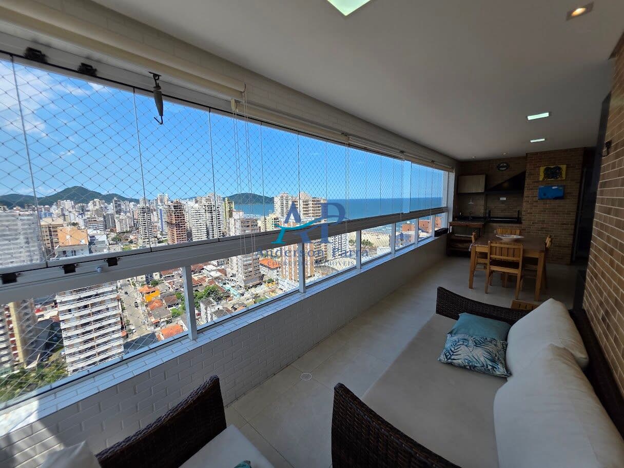 Apartamento na Aviação em Praia Grande Vista Mar com 3 Dormitórios