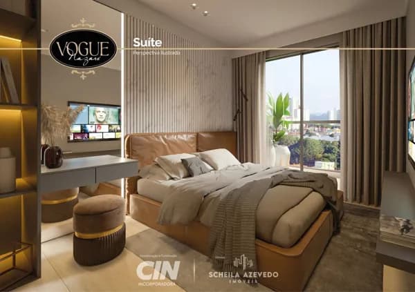 Vogue Nazaré - sala de jantar, 2 suíte com sacadas, 02 vagas de garagem.