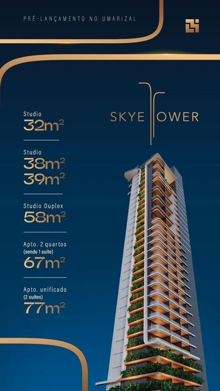 EDIFICIO - SKYE TOWER: Compacto, funcional e bem localizado em Belém