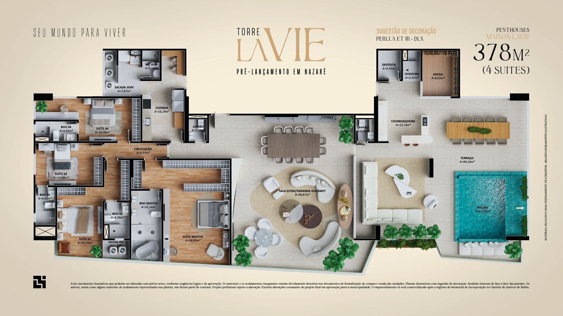 TORRE LA VIE - Lavie - Leal Moreira, rua João Balbi, Nazaré, 4 suítes