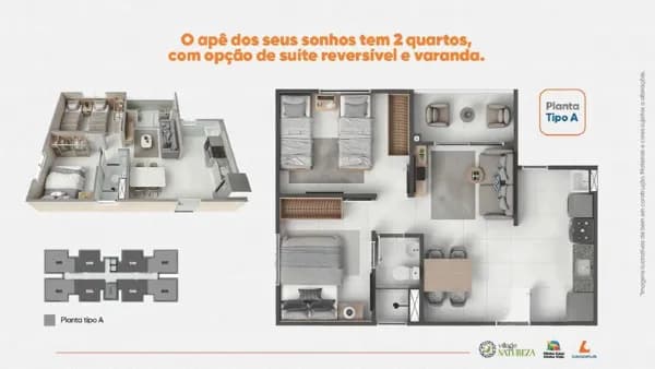 illage Natureza Belém – 2 Quartos, Vaga de Garagem e Estrutura