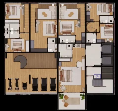 Studio Moderno com Rooftop, Piscina e Academia