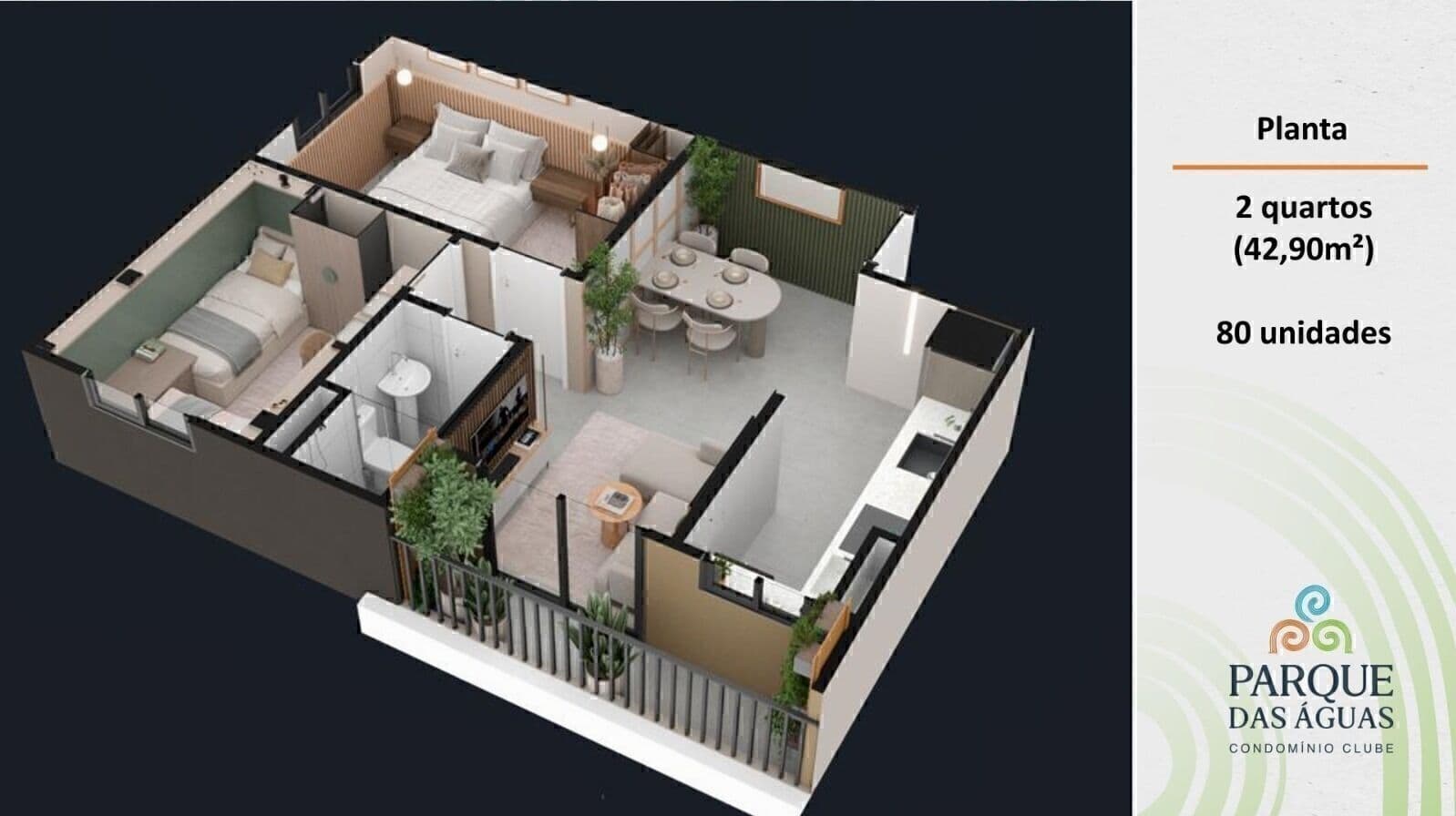 PARQUE DAS AGUAS - O apartamento de 3/4 dos seus sonhos esta aqui - 2 e 3/4 suite